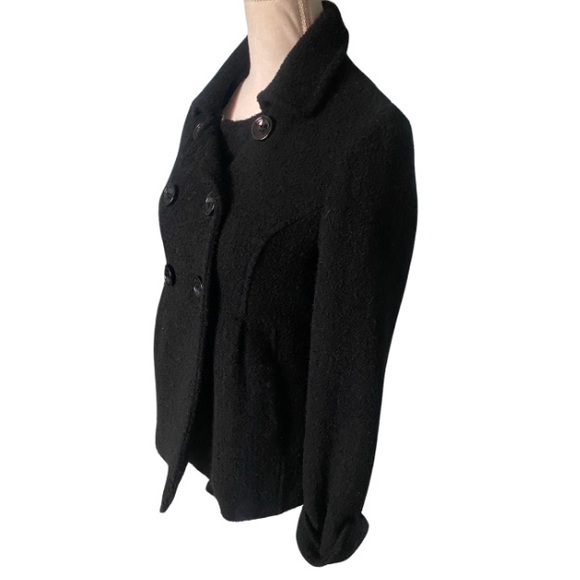 TWENTY-ONE Women’s Black Pea 60%Wool 40% Viscose Polyester Lined Coat Size M - Picture 3 of 5